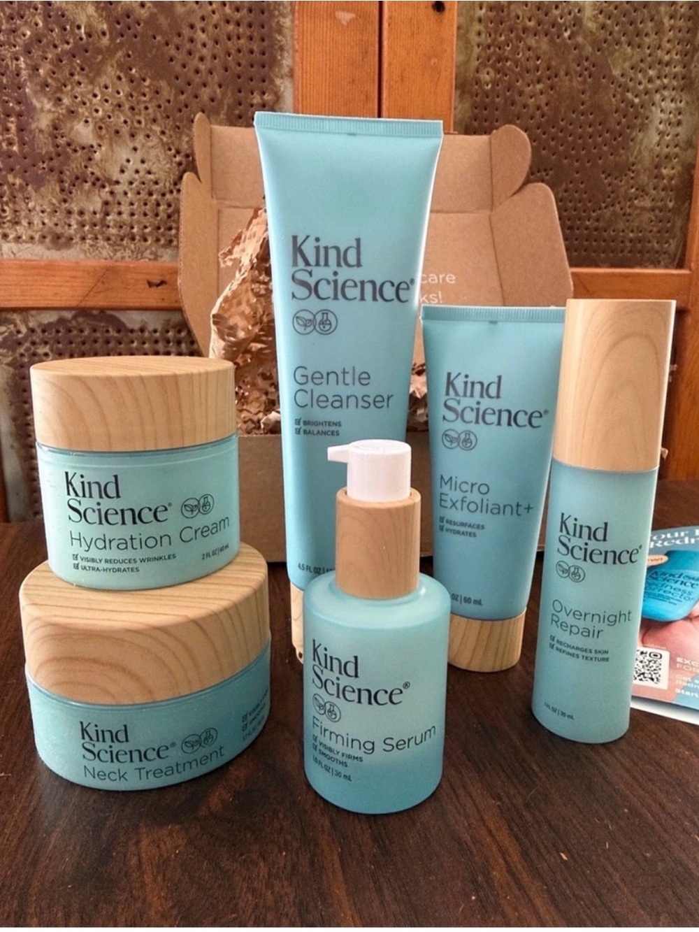 Kind Science Skincare 6 Piece Set Cleanser, Serum, Cream, Neck Treatment & More